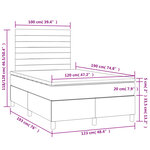 vidaXL Sommier à lattes de lit avec matelas LED gris foncé 120x190 cm