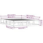 vidaXL Cadre de lit sans matelas marron miel 200x200 cm bois massif