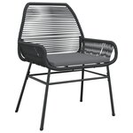 vidaXL Ensemble de Salle à Manger de Jardin de 5 Pièces avec Coussins en Rattan Poly Noir