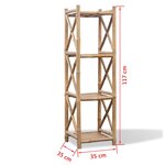 vidaXL Étagère à 4 niveaux carré bambou