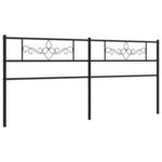 vidaXL Tête de lit métal noir 180 cm