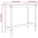 vidaXL Ensemble de bar 3 Pièces Blanc Bois de pin massif