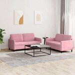 vidaXL Ensemble de canapés 2 Pièces rose velours
