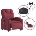 vidaXL Fauteuil de massage inclinable électrique Rouge bordeaux Tissu