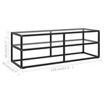 vidaXL Meuble TV noir avec verre trempé 120x40x40 cm