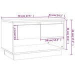 vidaXL Meuble TV chêne fumé 70x41x44 cm bois d'ingénierie