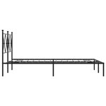 vidaXL Cadre de lit métal sans matelas avec tête de lit noir 120x190cm