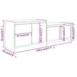 vidaXL Meuble TV Blanc brillant 146 5x35x50 cm Bois d'ingénierie