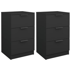 vidaXL Tables de chevet 2 Pièces noir 40x36x65 cm