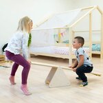 Jeu d'équilibre et motricité Montessori bois naturel et bleu turquoise