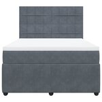 vidaXL Sommier à lattes de lit et matelas Gris foncé 160x200cm Velours