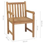 vidaXL Chaises de jardin lot de 4 avec coussins bordeaux Teck solide