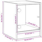 vidaXL Table de chevet avec porte en verre blanc 35x37x42 cm