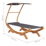 vidaXL Lit repos et auvent 100x190x134cm Bois courbé massif Anthracite