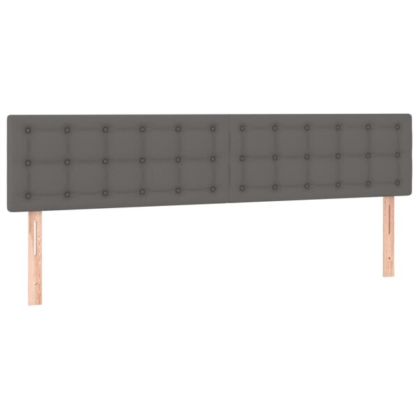 vidaXL Têtes de lit 2 Pièces Gris 100x5x78/88 cm Similicuir