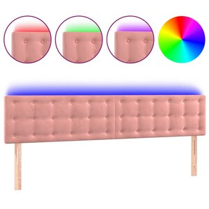 vidaXL Tête de lit à LED Rose 160x5x78/88 cm Velours