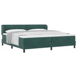 Lit à ressort vidaXL avec matelas vert foncé 200x200 cm en velours