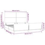 vidaXL Cadre de lit sans matelas gris foncé 180x200 cm tissu