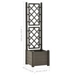 vidaXL Jardinière avec treillis 43x43x142 cm PP Anthracite