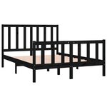 vidaXL Cadre de lit sans matelas noir 140x190 cm bois massif
