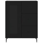 vidaXL Buffet haut Noir 69 5x34x180 cm Bois d'ingénierie