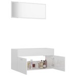vidaXL Ensemble de meubles de bain 2 Pièces Blanc brillant Aggloméré