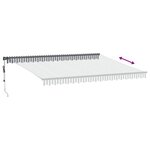 vidaXL Auvent rétractable automatique anthracite et blanc 450x300 cm