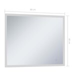 vidaXL Miroir mural à LED de salle de bain et capteur tactile 80x60 cm