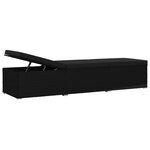 vidaXL Chaise longue avec coussin et table à thé Résine tressée Noir