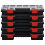 vidaXL Boîtes d'assortiment 5 Pièces 34 5x25x5 cm Polypropylène
