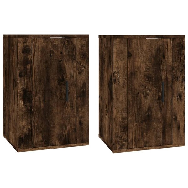 vidaXL Meubles TV muraux 2 Pièces Chêne fumé 40x34 5x60 cm