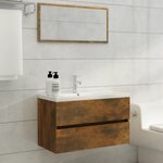 vidaXL Ensemble de meubles de salle de bain 2 Pièces Chêne fumé