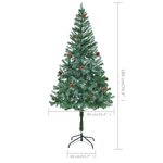 vidaXL Arbre de Noël artificiel avec pommes de pin 180 cm