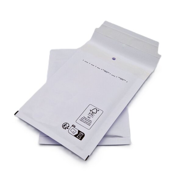 Lot de 100 pochettes ( enveloppes ) à bulles a/1 : 95 x 165 mm en kraft blanc