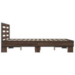 vidaXL Cadre de lit chêne marron 140x190 cm bois d'ingénierie et métal