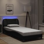 vidaXL Cadre de lit avec LED sans matelas noir 80x200 cm