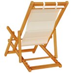 Chaises de plage pliantes vidaXL 2 Pièces Crème en bois d'acacia massif et Textilène