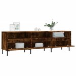 vidaXL Meuble TV chêne fumé 150x30x44 5 cm bois d'ingénierie