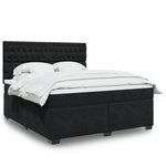 vidaXL Sommier à lattes de lit avec matelas Noir 180x200 cm Velours