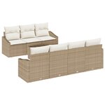 vidaXL Ensemble de Salle à Manger de Jardin 8 Pièces avec Coussins en Rattan Poly Beige