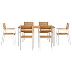 Ensemble de salle à manger de jardin 7 pièces en bois massif d'acacia vidaXL