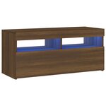 vidaXL Meuble TV avec lumières LED Chêne marron 90x35x40 cm