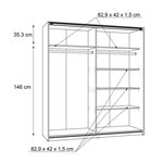 Armoire 2 portes coulissantes - Panneaux de particules - Blanc - 170 3 x 61 2 x 190 5 cm - ULOS