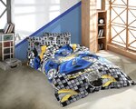Parure de lit bleue SPEED 140 x 200 cm