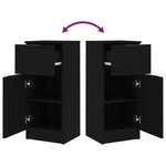 vidaXL Buffets 2 Pièces noir 30x30x70 cm bois d'ingénierie