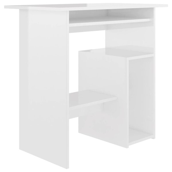 vidaXL Bureau Blanc brillant 80x45x74 cm Bois d’ingénierie