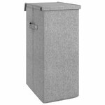 vidaXL Panier à linge pliable Gris 26x34 5x59 5 cm Tissu en faux lin