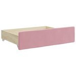vidaXL Lit de jour avec gigogne et tiroirs rose 100x200 cm velours
