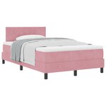 Lit à ressorts vidaXL avec matelas rose 120x200 cm en velours