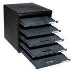 Module De Classement Modulo Ecoblack 5 Tiroirs Ouverts - Gris Foncé - Exacompta